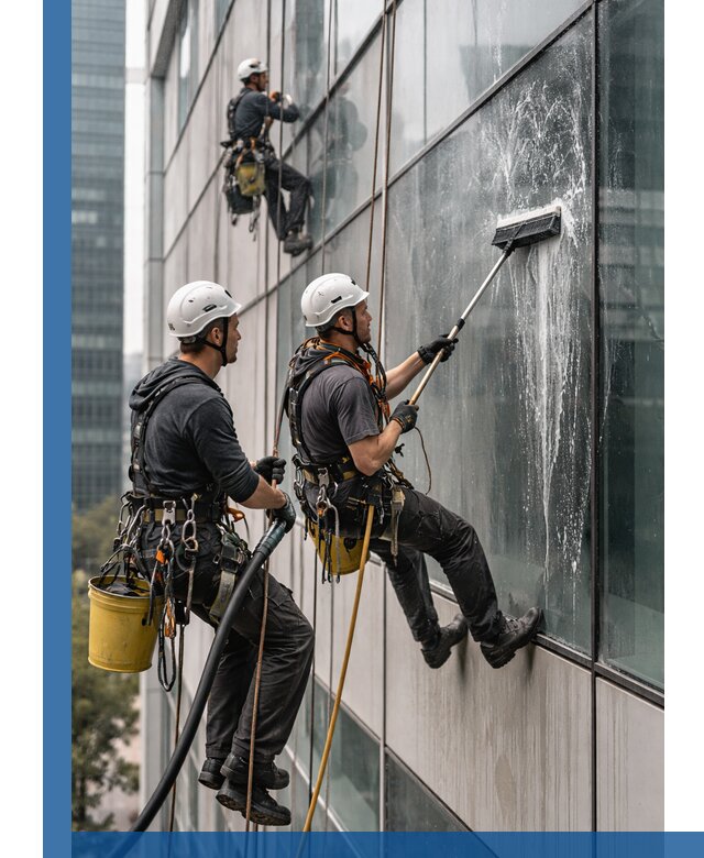 Профессиональная высотная мойка фасадов зданий в Куйбышеве