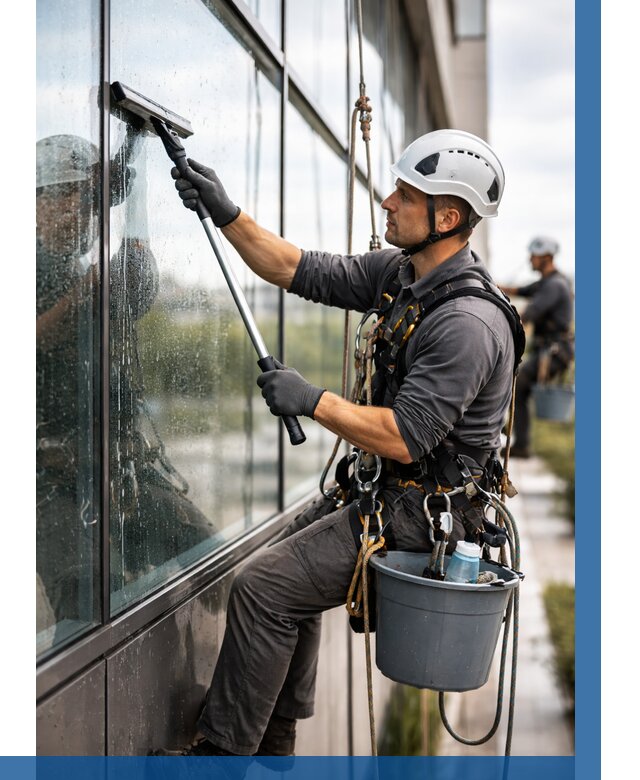 Мойка стеклянных фасадов в Куйбышеве от 207 р. | ВЫСОТНИК-Кбш