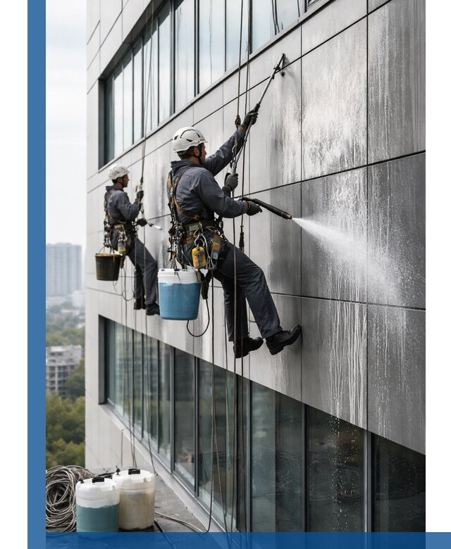 Профессиональная мойка вентилируемых фасадов в Куйбышеве