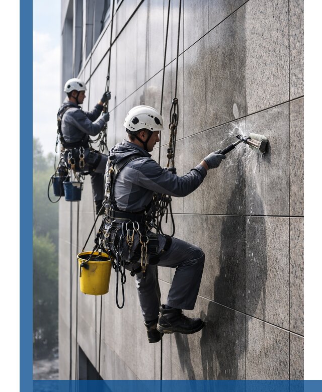 Профессиональная мойка фасада из керамогранита в Куйбышеве