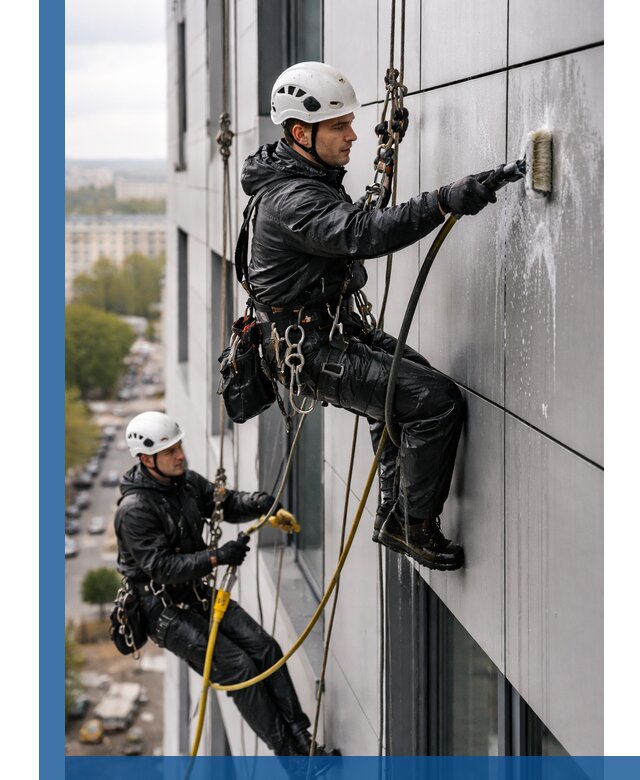 Профессиональная мойка фасада из композита в Куйбышеве