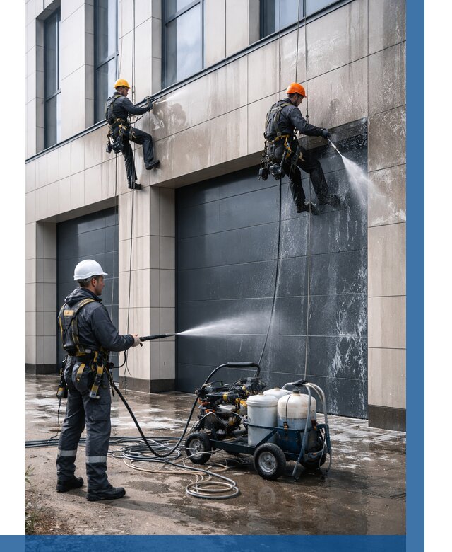 Послестроительная мойка фасада в Куйбышеве от 311 р. | ВЫСОТНИК-Кбш