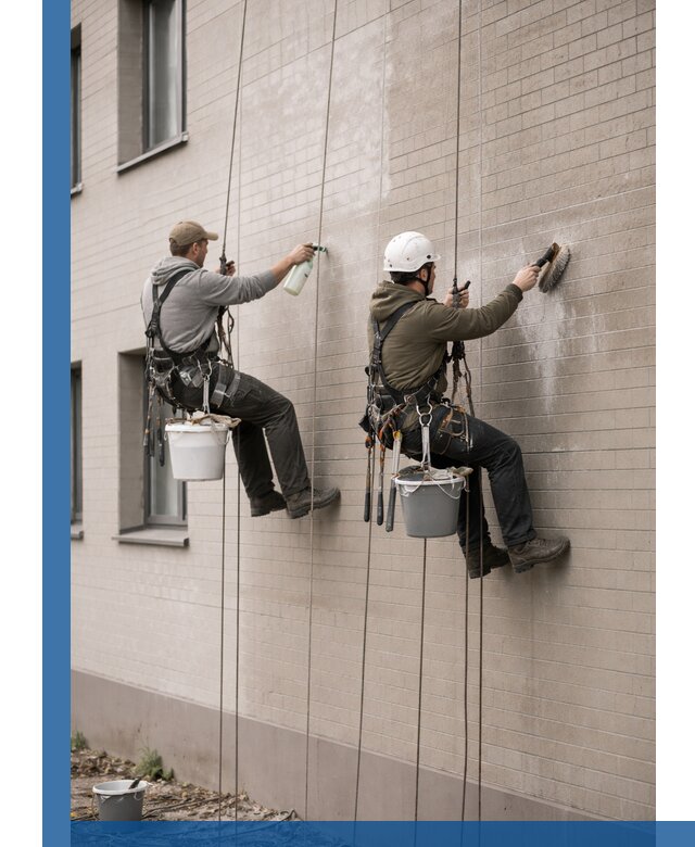 Удаление высолов с фасада зданий в Куйбышеве без повреждений и следов