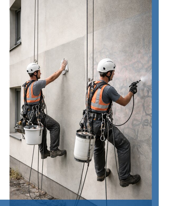 Антиграффити покрытие фасада в Куйбышеве от 622 р. | ВЫСОТНИК-Кбш