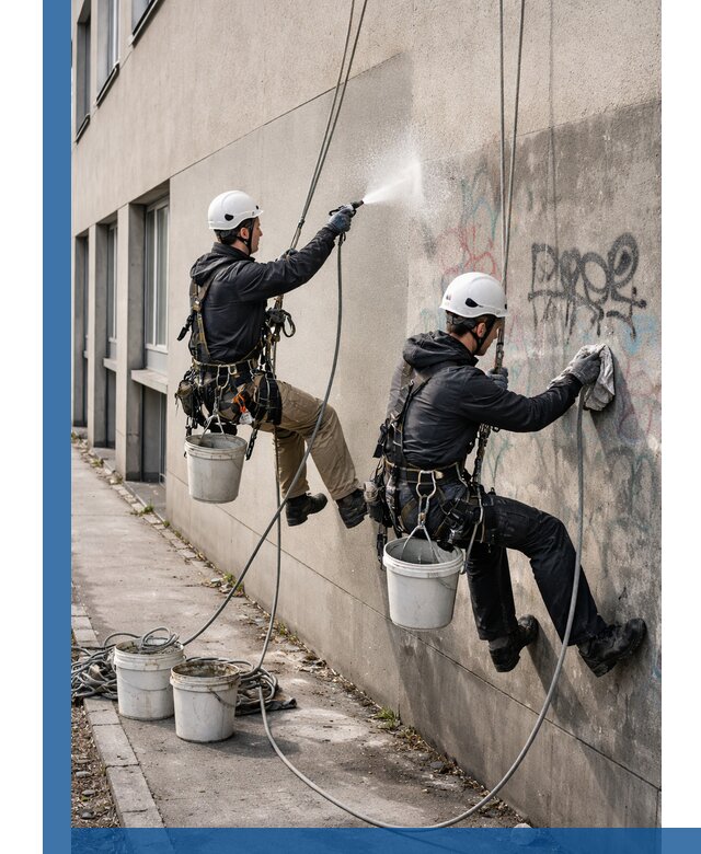 Антиграффити покрытие фасада с защитой от надписей в Куйбышеве