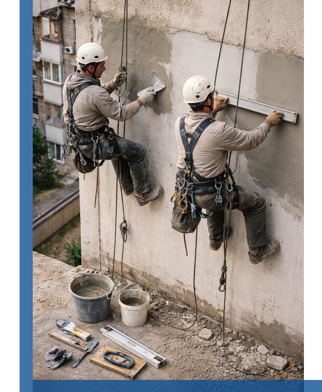 Комплексный ремонт штукатурного фасада с гарантией в Куйбышеве