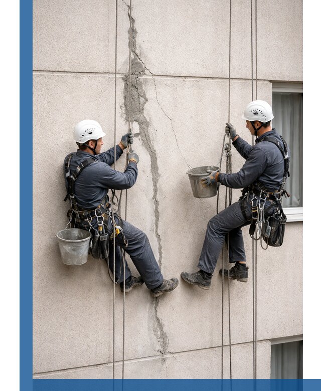 Заделка трещин на фасаде в Куйбышеве с гарантийным ремонтом