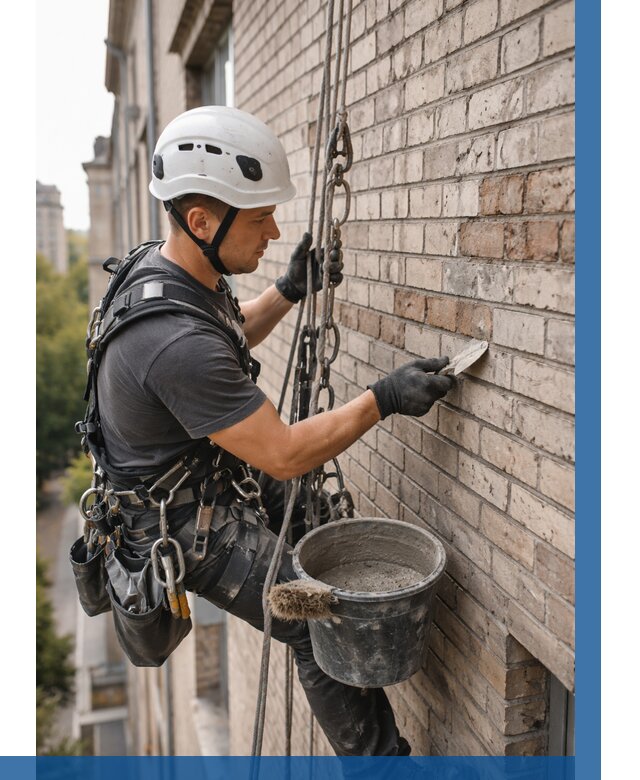 Ремонт кирпичной кладки фасада в Куйбышеве от 1866 р. | ВЫСОТНИК-Кбш