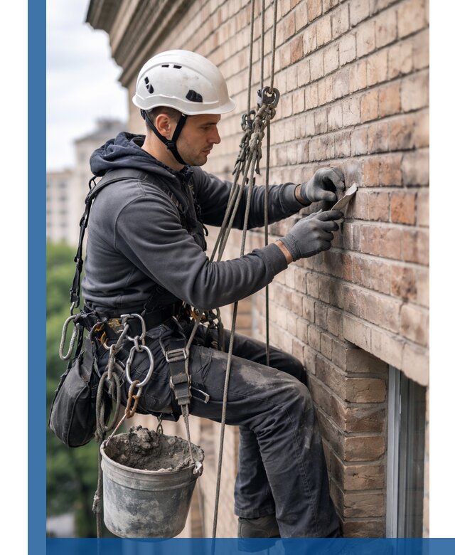 Качественный ремонт кирпичной кладки фасада в Куйбышеве с гарантией