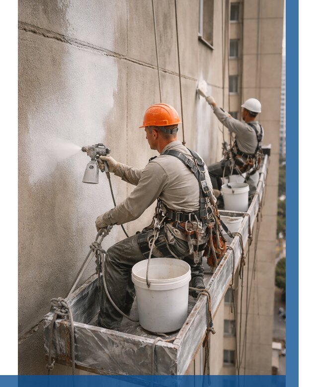 Грунтовка фасада на высоте в Куйбышеве от 124 р. | ВЫСОТНИК-Кбш