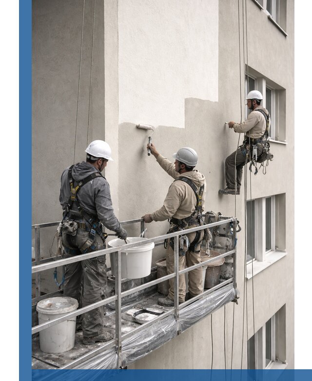 Покраска оштукатуренного фасада в Куйбышеве под ключ с гарантией