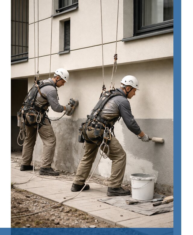 Окраска цоколя здания в Куйбышеве от 467 р. под ключ | ВЫСОТНИК-Кбш