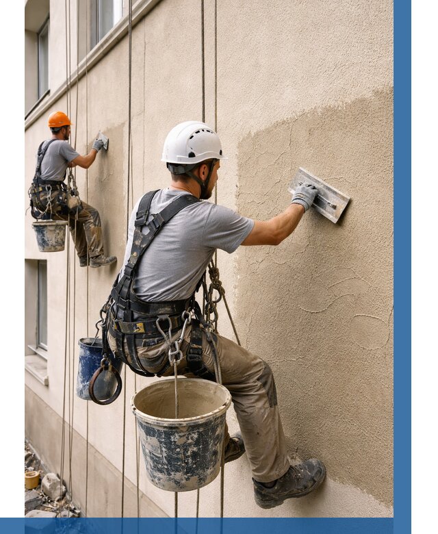 Декоративная штукатурка фасада в Куйбышеве от 1244 р. | ВЫСОТНИК-Кбш