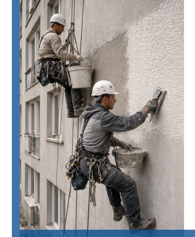 Нанесение декоративной штукатурки короед на фасад в Куйбышеве