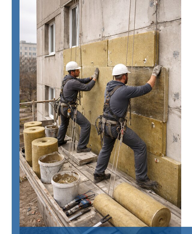 Утепление фасада минватой в Куйбышеве под ключ с гарантией