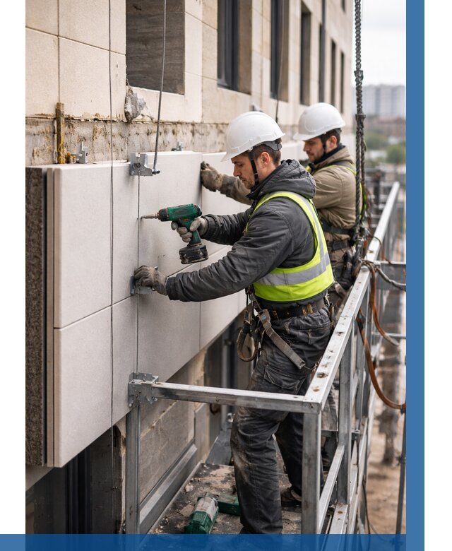 Монтаж фасадных термопанелей в Куйбышеве от 1555 р. | ВЫСОТНИК-Кбш