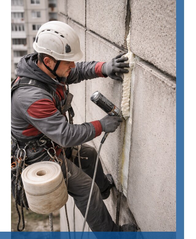 Утепление межпанельных швов в Куйбышеве от 726 р. | ВЫСОТНИК-Кбш