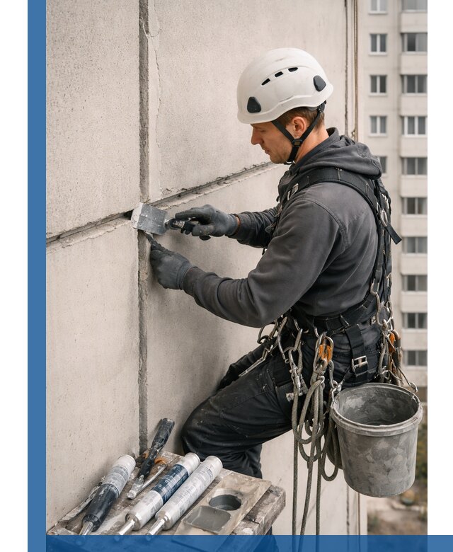 Ремонт межпанельных швов в Куйбышеве герметизация и восстановление