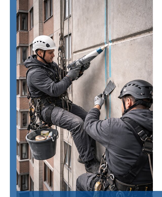 Вторичная герметизация швов фасада и кровли в Куйбышеве