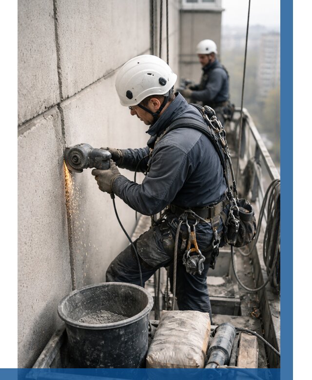 Штробление межпанельных швов в Куйбышеве от 1244 р. | ВЫСОТНИК-Кбш