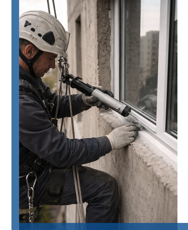 Герметизация оконных швов снаружи в Куйбышеве профессионально