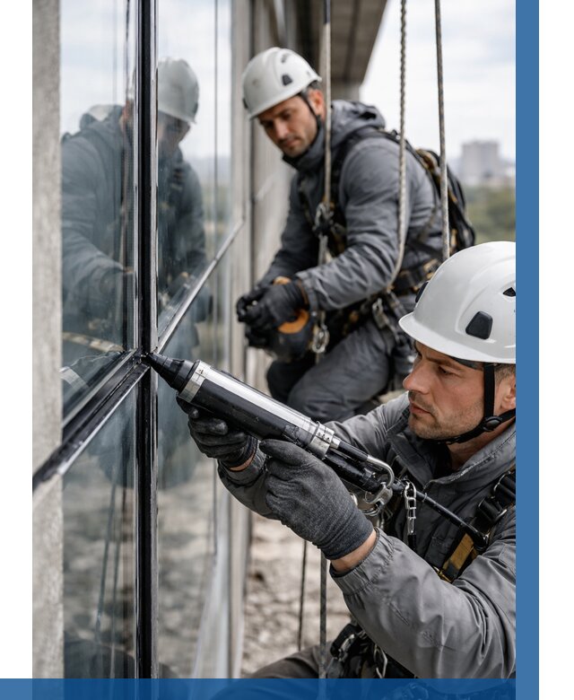 Герметизация витражных швов в Куйбышеве от 674 р. | ВЫСОТНИК-Кбш