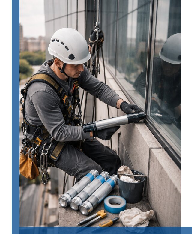 Герметизация стыков витража в Куйбышеве для герметичных фасадов