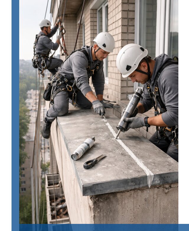 Герметизация балконного козырька в Куйбышеве профессионально