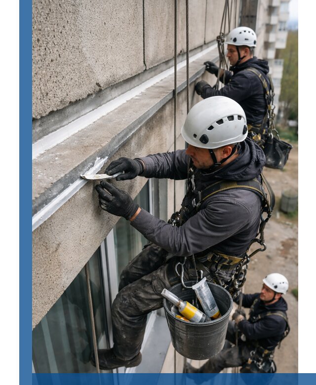 Герметизация примыкания балкона в Куйбышеве под ключ с гарантией