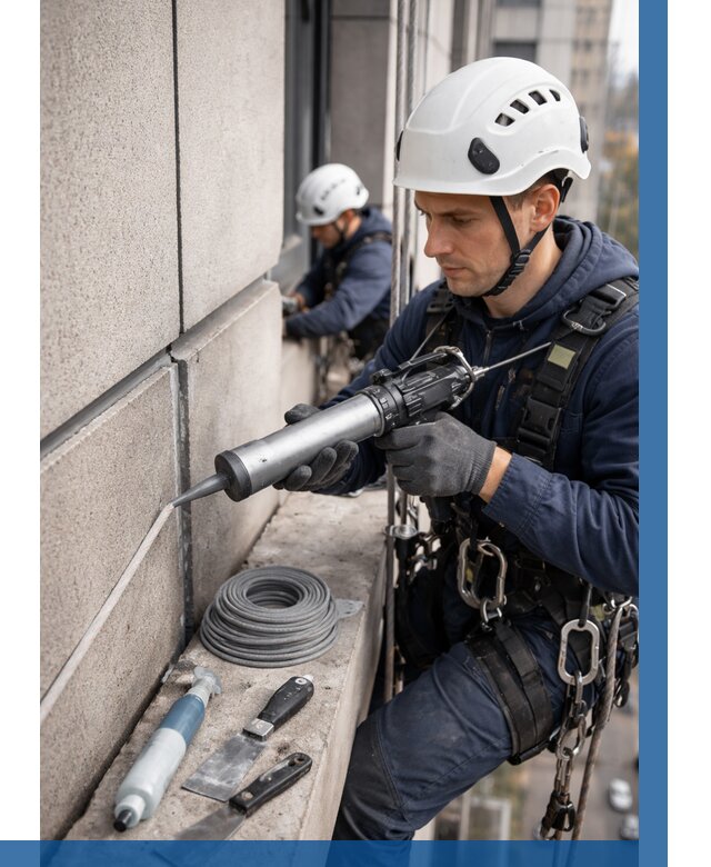 Герметизация деформационных швов фасада в Куйбышеве от 726 | ВЫСОТНИК-Кбш