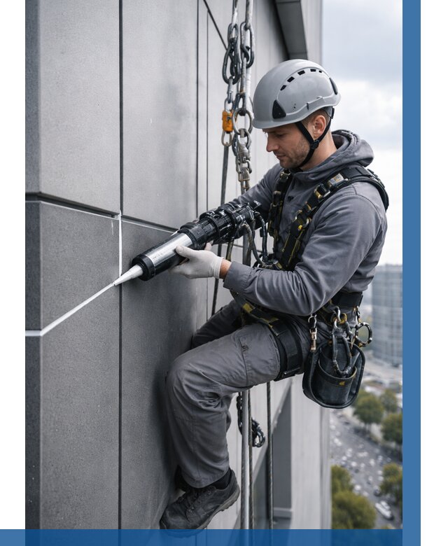 Герметизация стыков фасадных панелей в Куйбышеве от 6740 р.| ВЫСОТНИК-Кбш