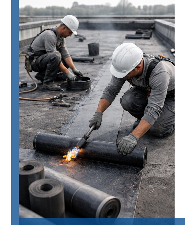 Ремонт рулонной кровли в Куйбышеве герметизация и восстановление