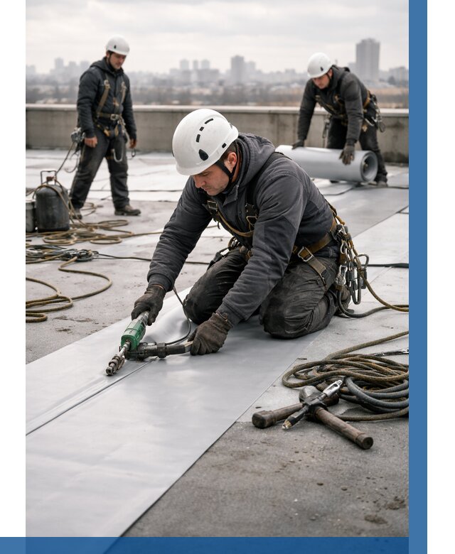 Ремонт мембранной кровли в Куйбышеве от 1866 р./м2 | ВЫСОТНИК-Кбш