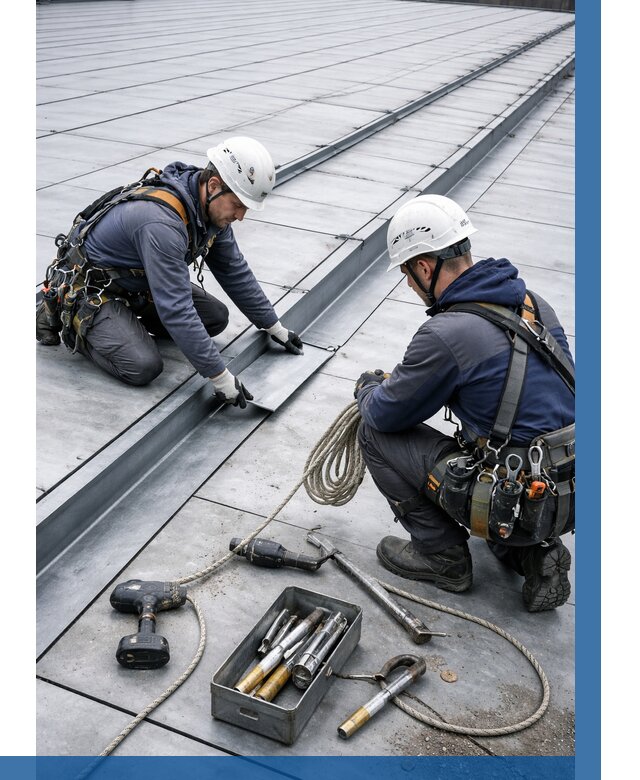 Ремонт фальцевой кровли в Куйбышеве от 726 р. | ВЫСОТНИК-Кбш