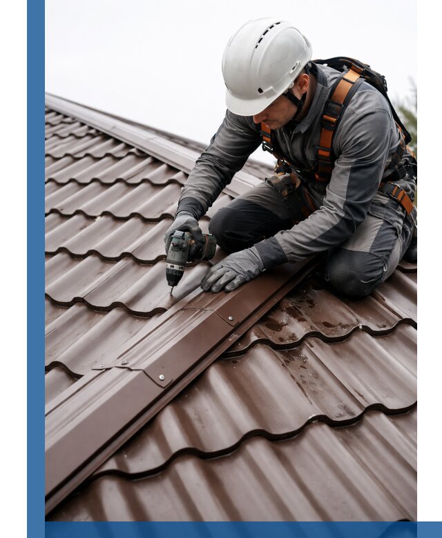 Ремонт металлочерепицы на крыше в Куйбышеве профессионально