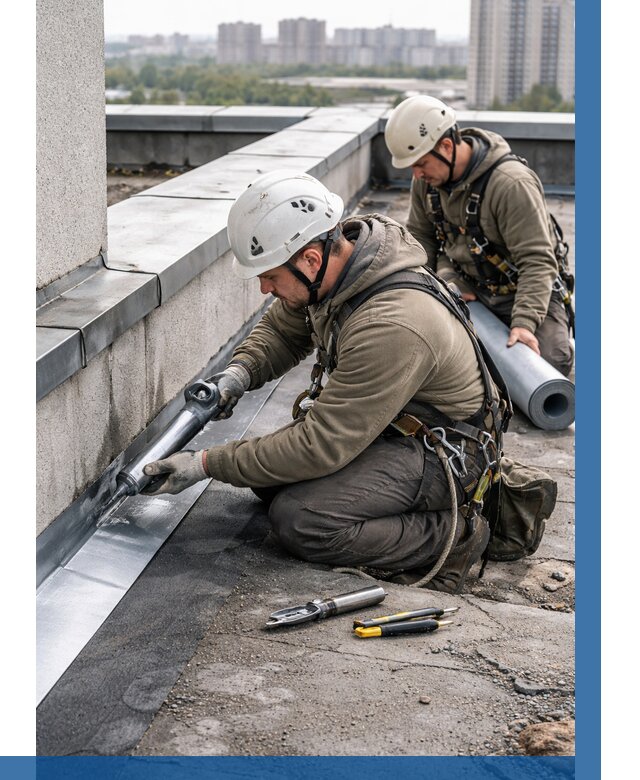 Ремонт кровельных примыканий в Куйбышеве от 1244 р. | ВЫСОТНИК-Кбш