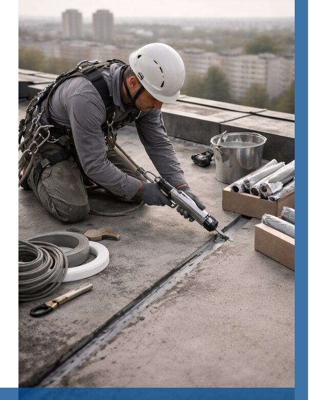 Герметизация швов кровли в Куйбышеве от 467 р./м2 | ВЫСОТНИК-Кбш