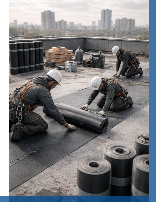 Монтаж мягкой кровли под ключ в Куйбышеве от 467 р. | ВЫСОТНИК-Кбш