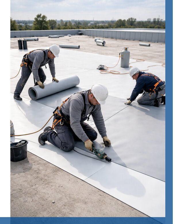 Монтаж мембранной кровли под ключ в Куйбышеве от 1244 р. | ВЫСОТНИК-Кбш