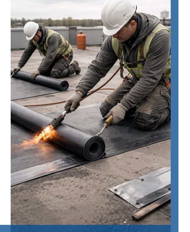 Монтаж наплавляемой кровли в Куйбышеве от 881 р. — ВЫСОТНИК-Кбш