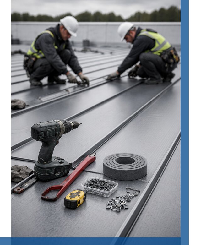 Монтаж фальцевой кровли в Куйбышеве от 1866 р. | ВЫСОТНИК-Кбш