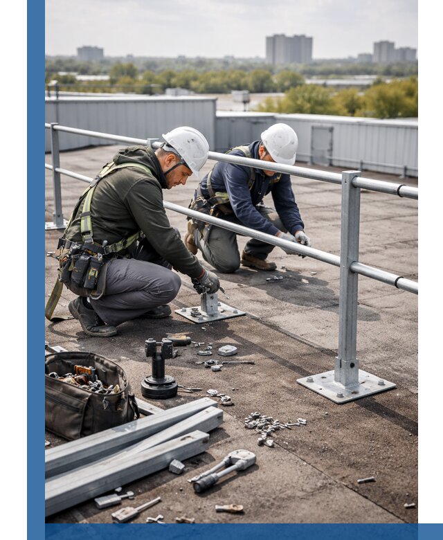 Монтаж кровельного ограждения в Куйбышеве под ключ с гарантией