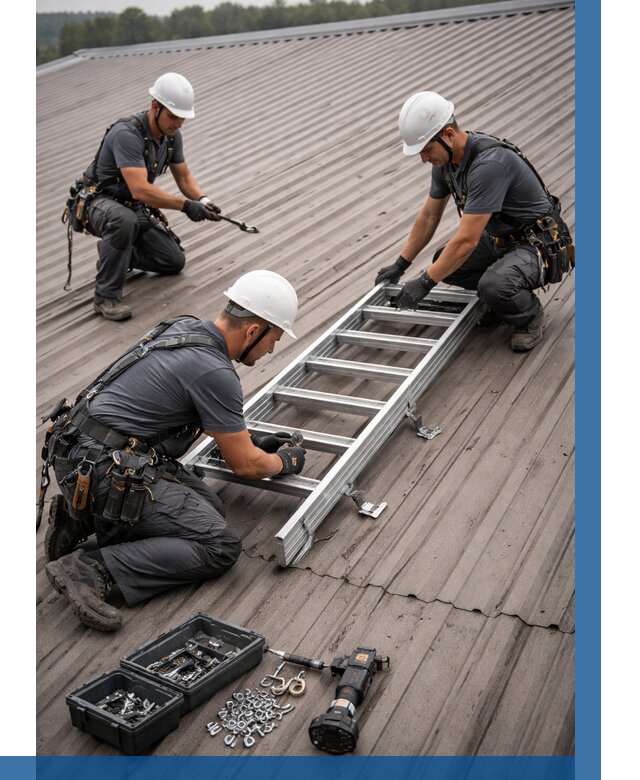 Монтаж кровельной лестницы в Куйбышеве от 4666 р. | ВЫСОТНИК-Кбш