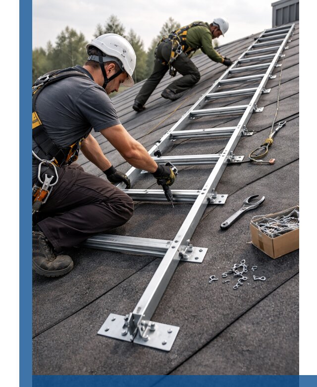 Профессиональный монтаж кровельной лестницы в Куйбышеве под ключ