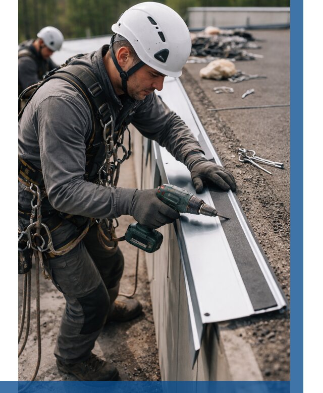 Монтаж капельника на кровле в Куйбышеве от 311 р. | ВЫСОТНИК-Кбш