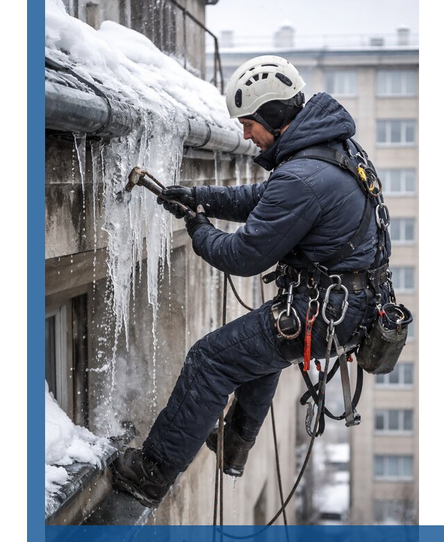 Удаление наледи и чистка водостоков в Куйбышеве оперативно и безопасно
