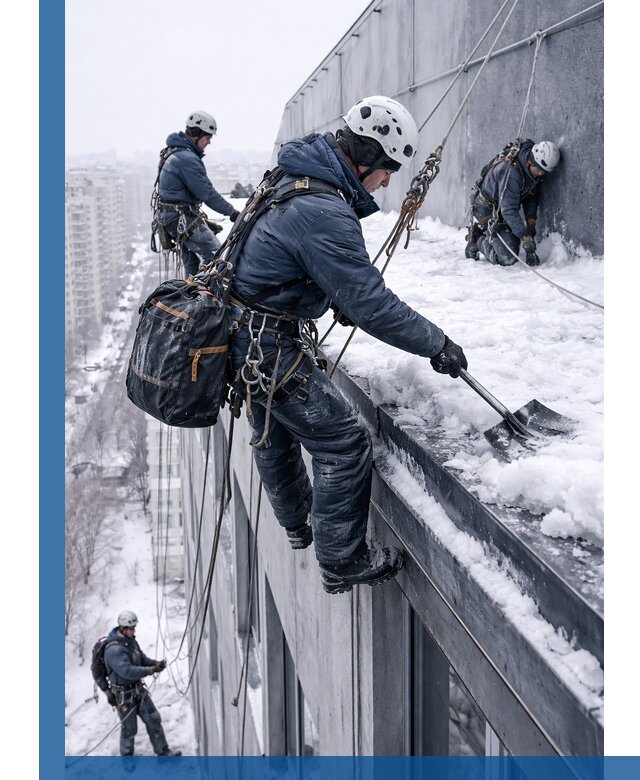 Абонентское обслуживание кровли зимой в Куйбышеве регулярный уход