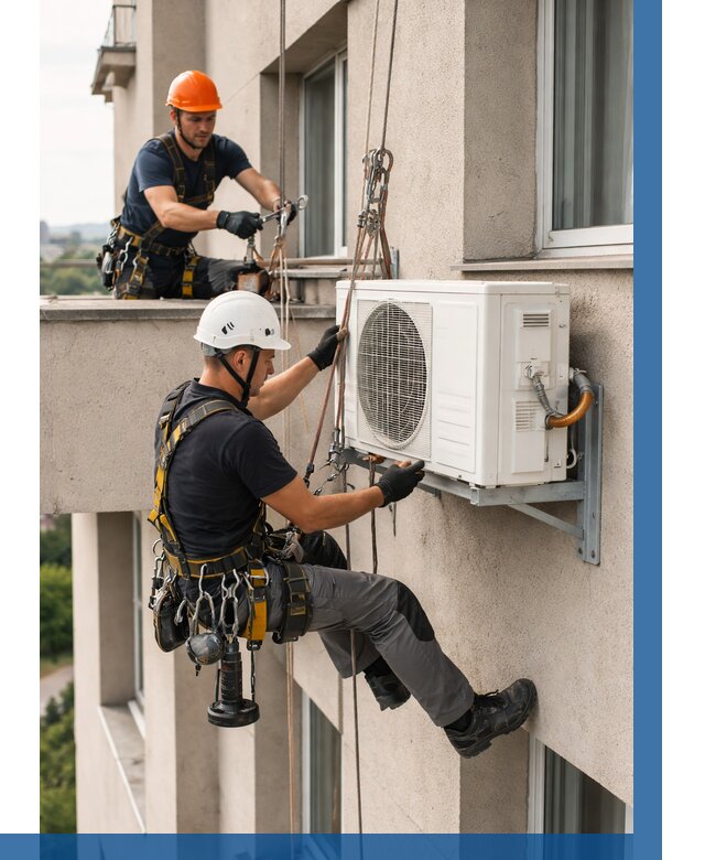 Монтаж внешнего блока кондиционера в Куйбышеве от 6740 р. | ВЫСОТНИК-Кбш