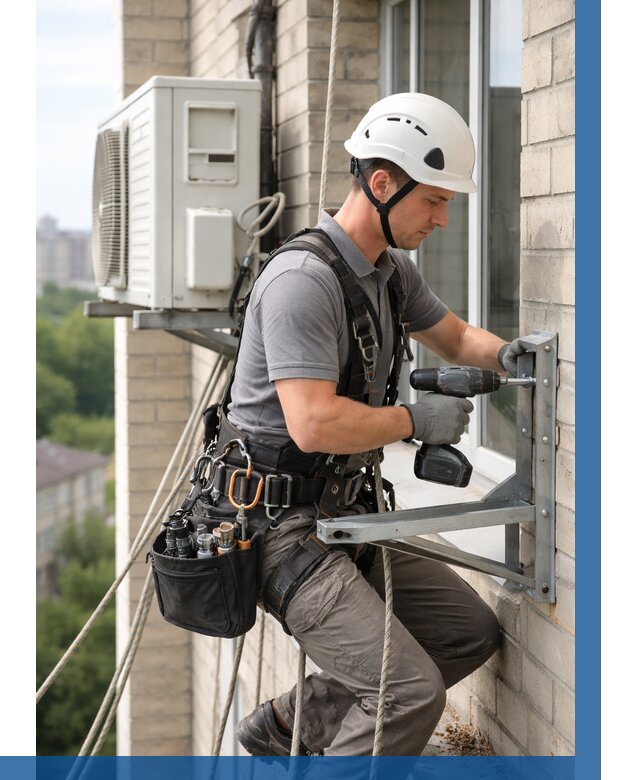 Установка кронштейнов кондиционера в Куйбышеве от 3629 р. | ВЫСОТНИК-Кбш