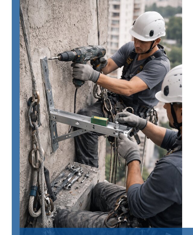 Установка кронштейнов кондиционера и крепежа в Куйбышеве